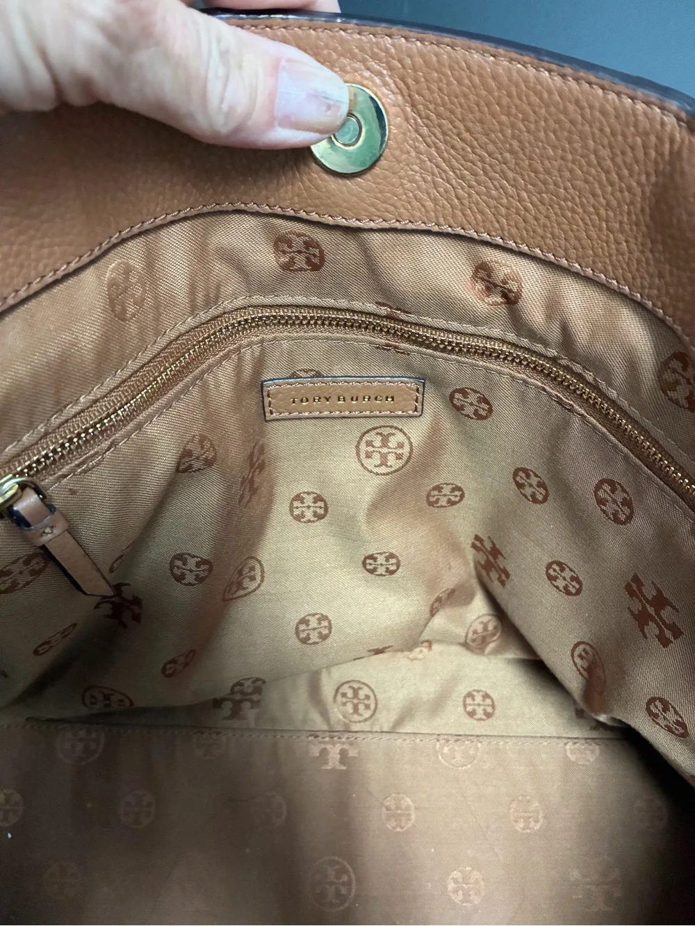 Tory Burch Pebbled Leather Tote Bag